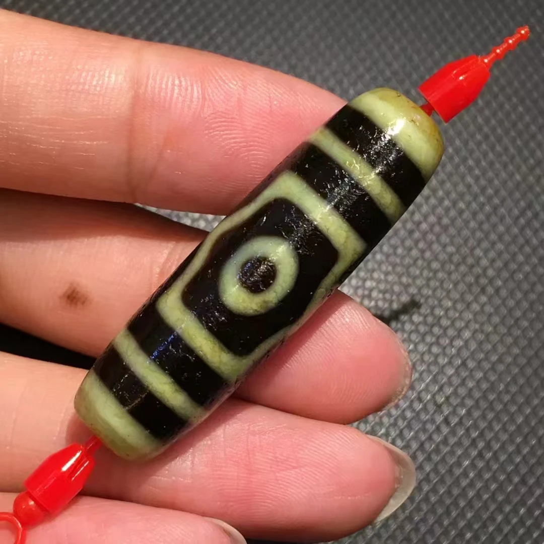 

Encient Bead 3 Eyes Natural Agate Ji Powerful Amulet Collectible handmade Tibetan dzi beads smooth surface great quality