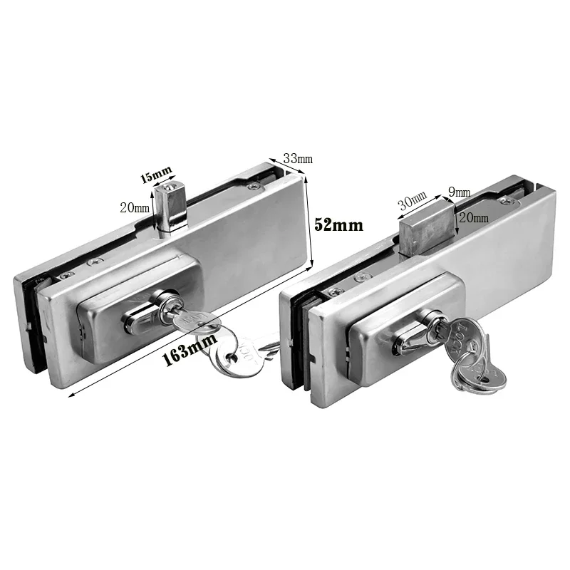 Zinc Alloy Frameless Glass Door Lock Floor Latch Lock Bolt Ground Locks for Durable Home Hardware Kitchen Bathroom Accessories