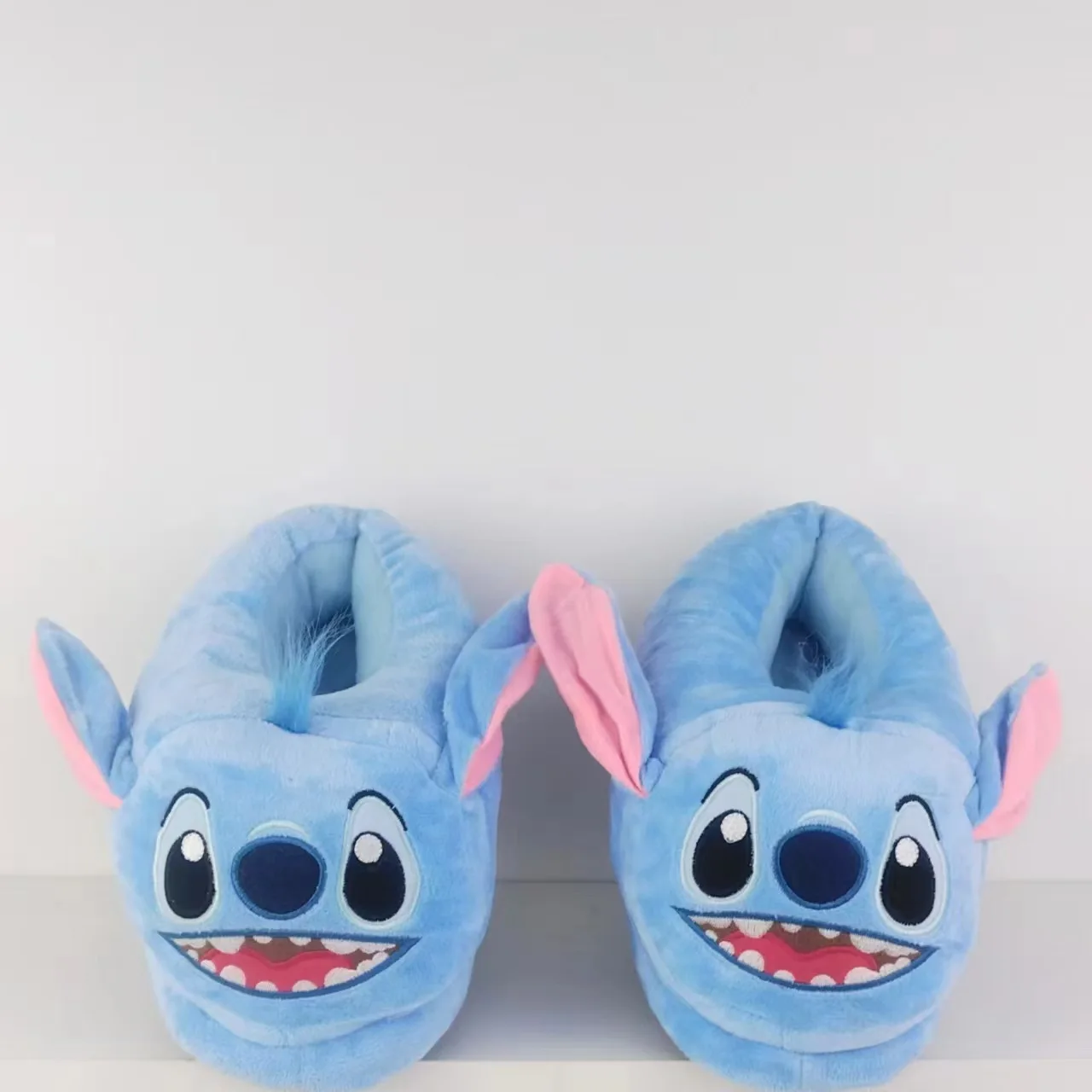 Stitch Disney Cotton Slipper Anime Cartoon Winter Warm Indoor Shoes Toys Plush Stuffed Home Slippers Woman Girl Christmas Gifts