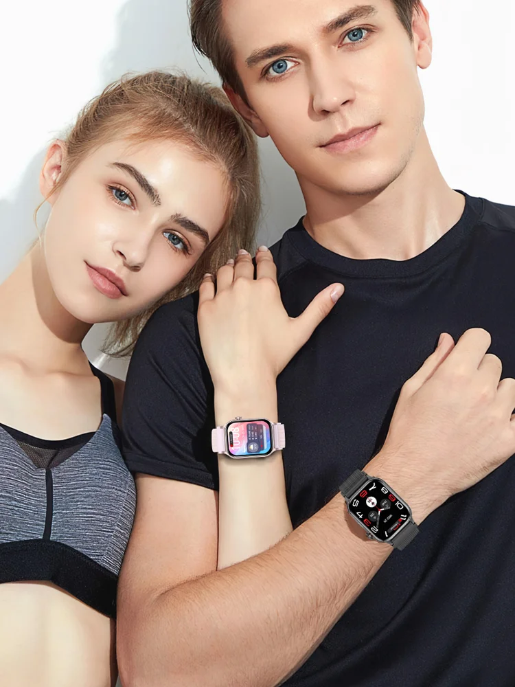 เจ้าของเวลา 2025 ใหม่สมาร์ทนาฬิกาผู้ชายและผู้หญิงหน้าจอHDบลูทูธวิ่งฟิตเนสHeart Rate Monitor SmartWatchกันน้ํา