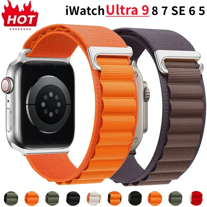 Apple Watch Ultra Band için Alp Döngü Kayışı 44mm 45mm 49mm 42mm 41mm 40mm Metal C-Kanca Bilezikler iwatch SE serisi 9 8 7 6 5 4 3