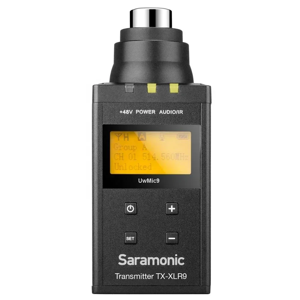 Saramonic UwMic9 TX-XLR9 UHF PLUG-ON XLR MICROPHONE TRANSMITTER WITH 48V PHANTOM POWER For UwMic9 RX9 RECEIVER