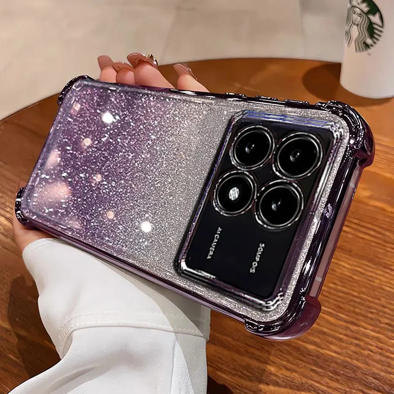 POCO X6 Pro 5G Custodia Antiurto Morbida Armatura Della Copertura Per Xiaomi poco X6 F6 pro Custodie Del Telefono poco X6Pro M6Pro F6pro C65 Glitter Fundas