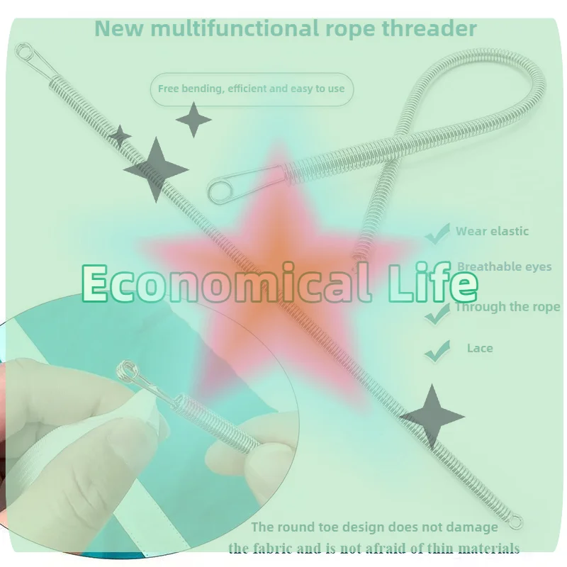 [MOA]Bendable Spring Threading Tool Stainless Steel Spring Drawstring Threader Waist Rope Auxiliary Device DIY Sewing Tools[MOA]
