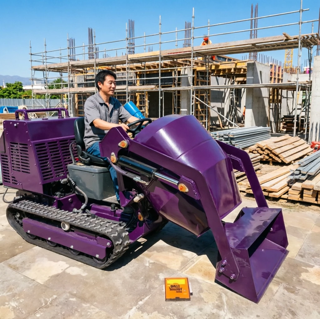 New Crawler Concrete Mixer Self Loading Hydraulic Hopper Low Noise Diesel Power Farm Cement Mortar Mixing Tool For sales