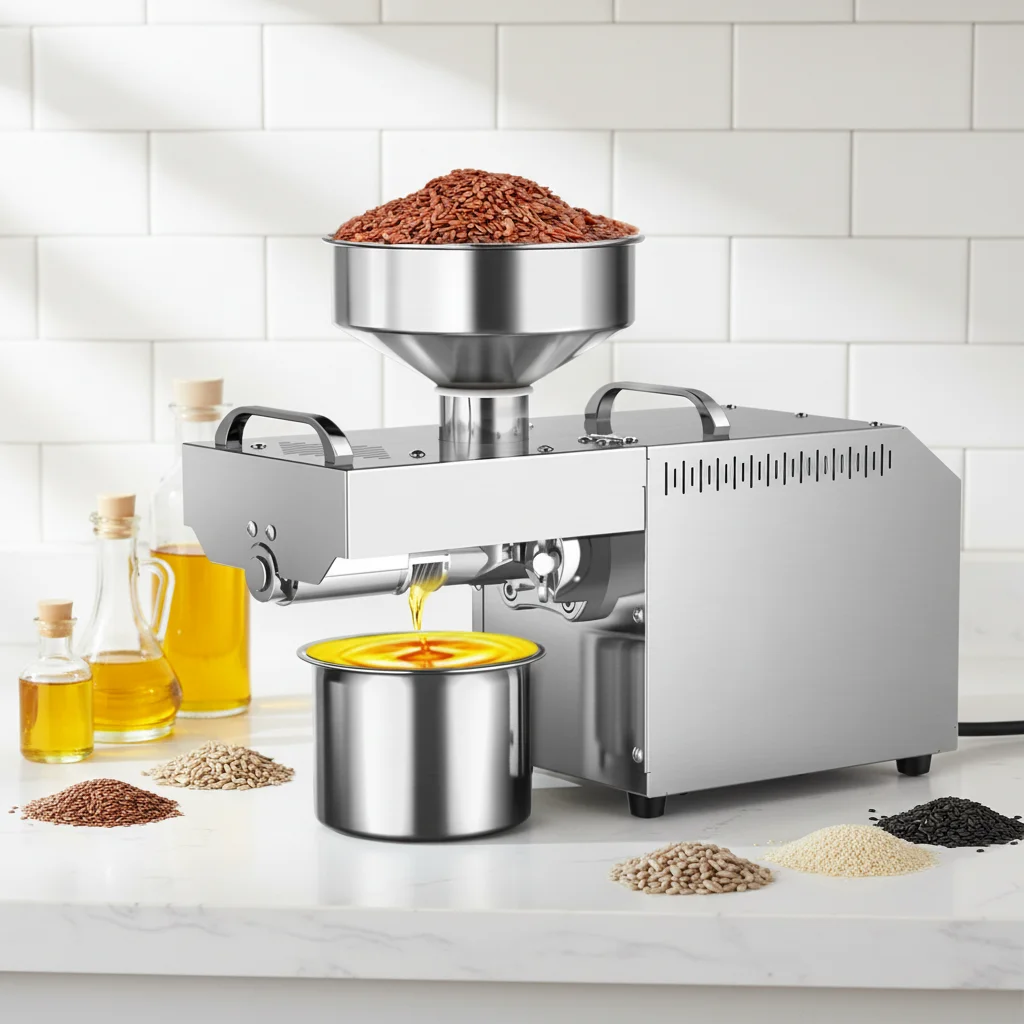 Commercial automatic small oil press, cold-pressed peanut press 3-6 kg/h capacity