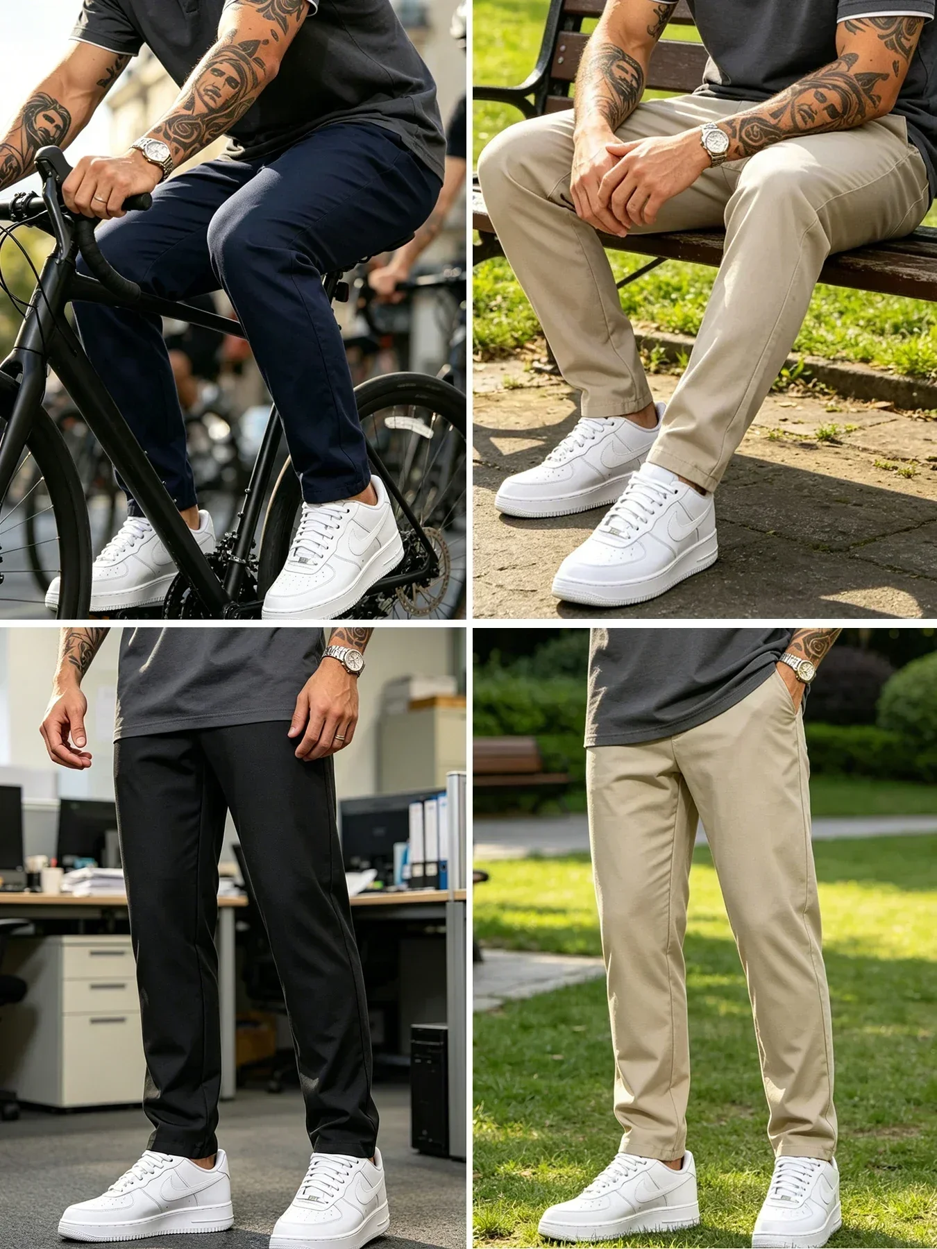 Hautfreundliche, Langlebige Herren-Chinohose mit Geradem Bein, Lässiger Silhouette und Halb-Elastischem Bund für Alltag und Kaffeetreffen – Detail 3