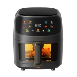 High Quality Touch Screen Smart Digital Black 8 Liters Oil Free Large Visible Silver Crest Air Fryer Oven