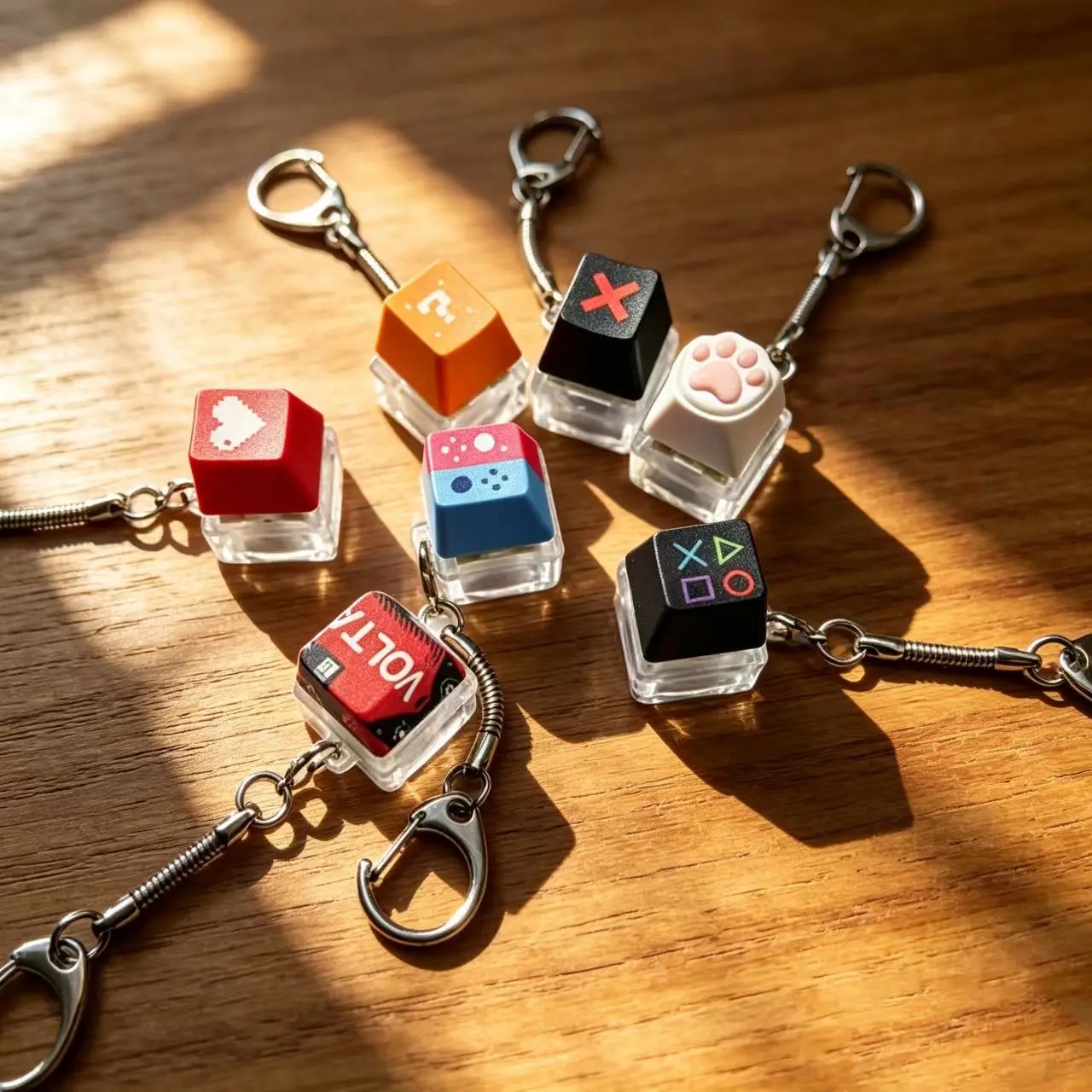 Fingertip Decompression Pressure Toy KeycapCute Cat Claw Key Chain Key Ring Tester Back Bag Pendant Festival Couples Gift