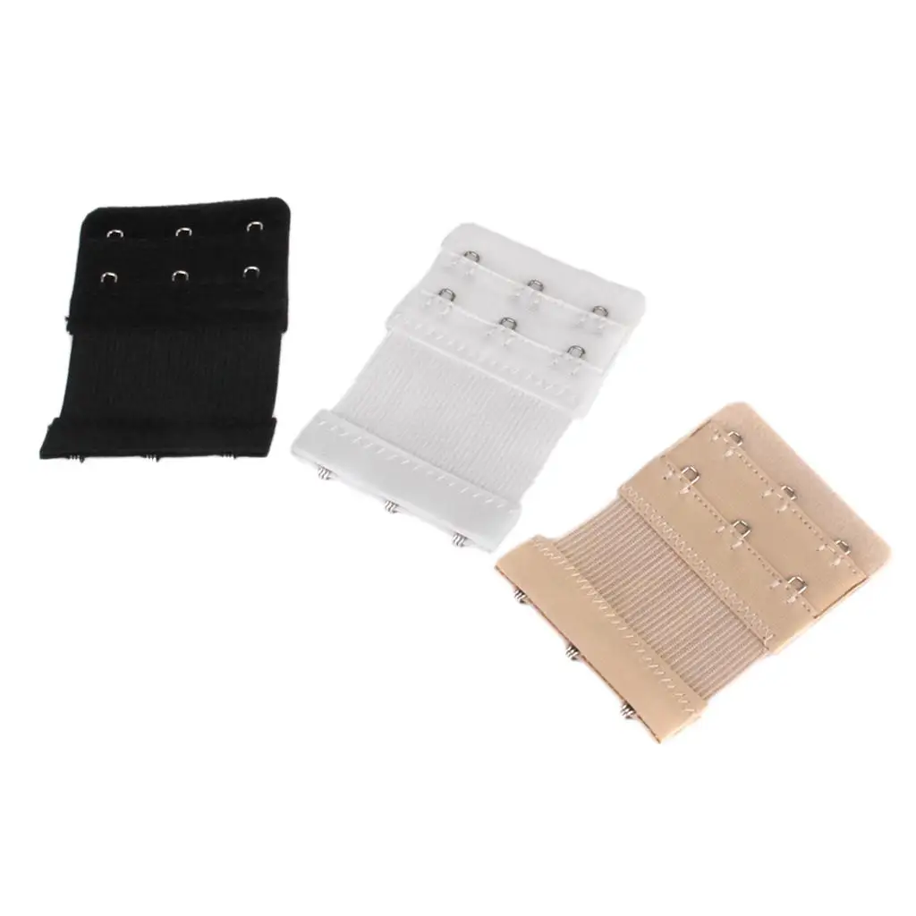 Elastic Bra Extender Adjustable Strap Three Row Hook Lingerie Underwear Extension for Women Daily Wear