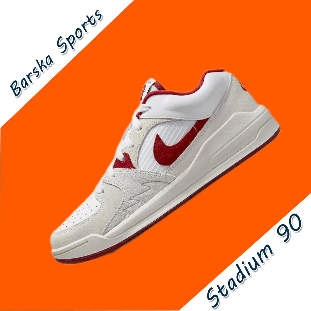 Nike nuevo JORDAN Stadium 90 zapatillas de deporte para hombre otoño zapatos de baloncesto acolchados ligeros zapatillas de deporte casuales de moda blanco y rojo