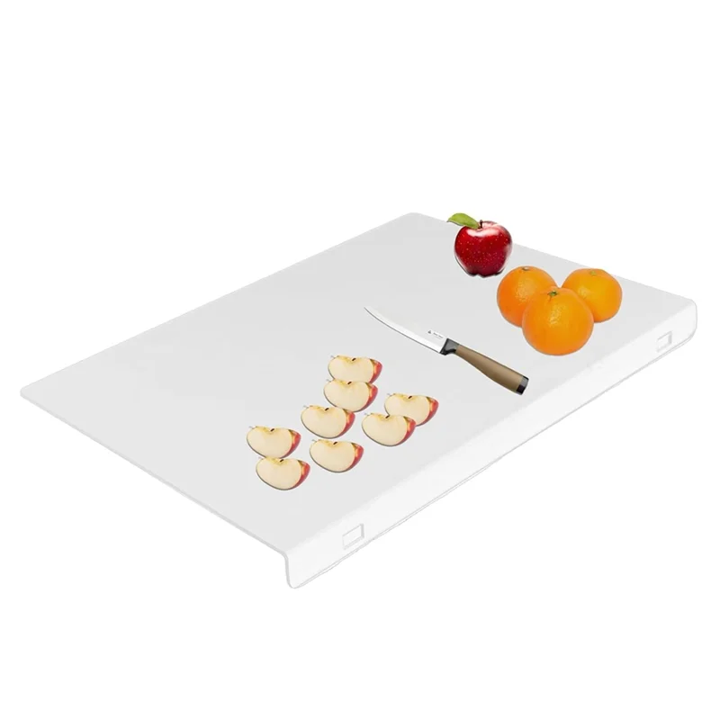 

ABGH-Large 17X13 Inch Acrylic Cutting Board With Integrated Waste Container And Counter Lip For Kitchen Countertop