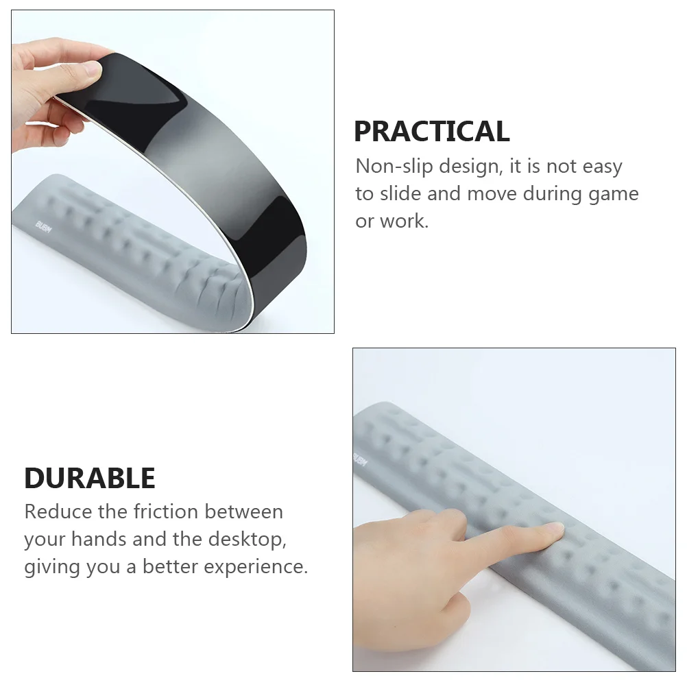 

1Pcs Ergonomic Wrist Cushion Practical Keyboard Pad Non-Slip Comfortable Support for Work Gaming Home Office Grey