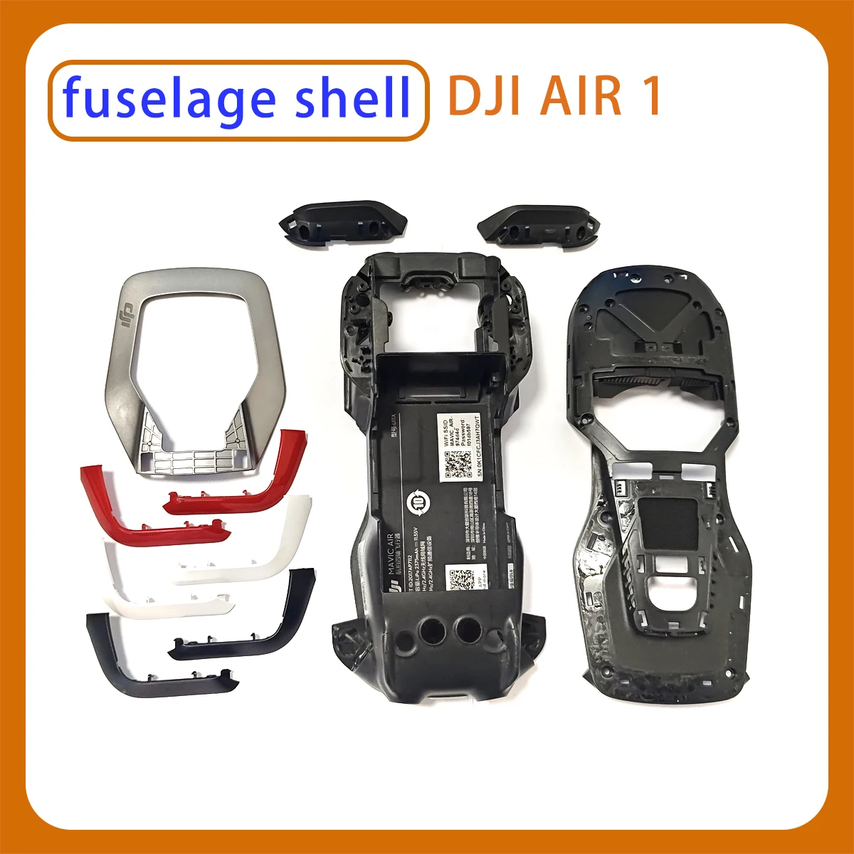 

Original Mavic Air upper shell, middle frame, bottom shell, pivot cover, tail cover, rear landing gear suitable for DJI Mavic Ai