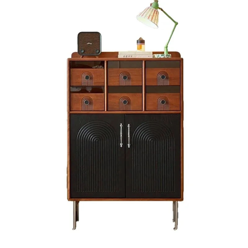 

Eight bucket solid wood TV side living room locker wall drawer storage dining side cabinet storage