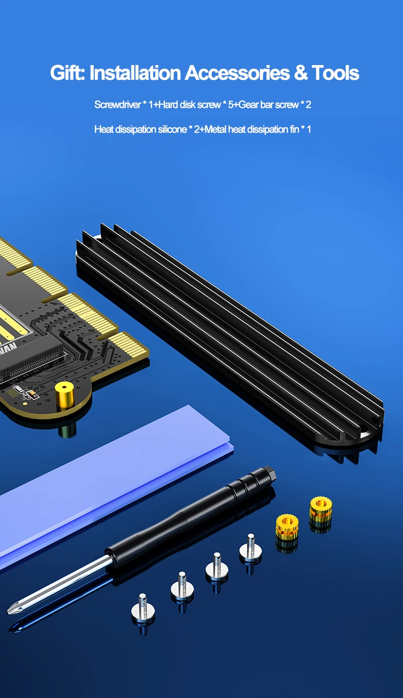 Samzhe m.2 nvme ssd ngff zu pcie x16 adapter m schlüssel schnitts telle karte unterstützung pci-e pci express 3,0 2230-2280 größe m.2 pcie adapter – Detail 8