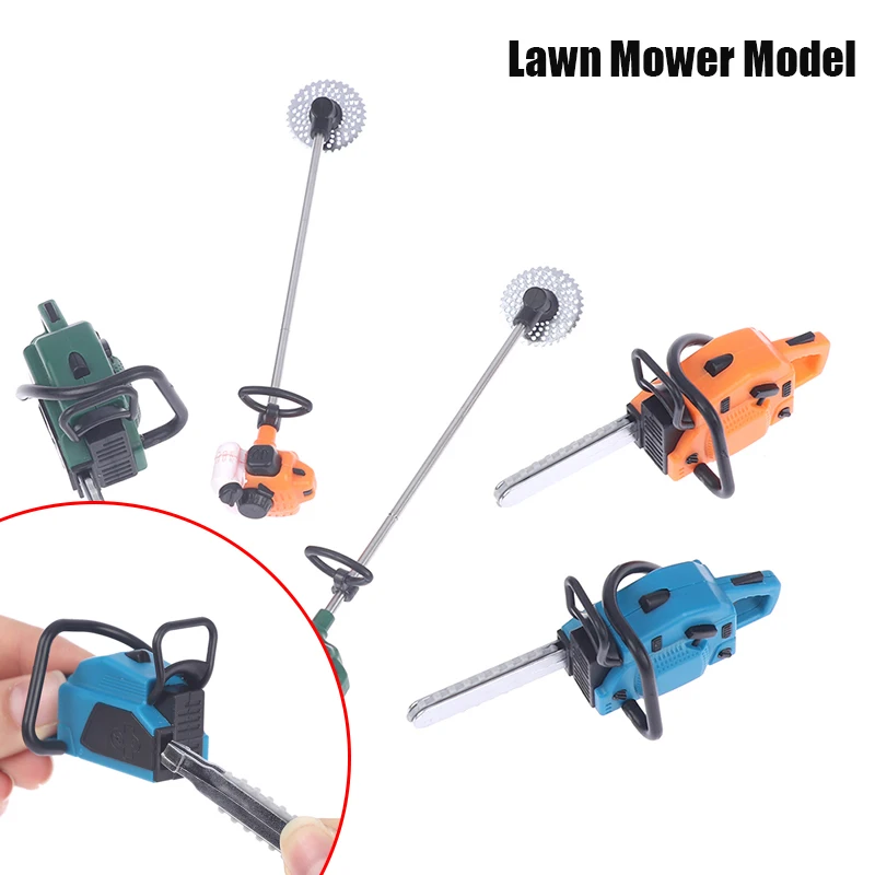 1Pc Casa delle bambole Sega a catena Rasaerba Modello Simulazione Strumento di riparazione Sega 1:12 Case delle bambole Accessori per mobili in miniatura