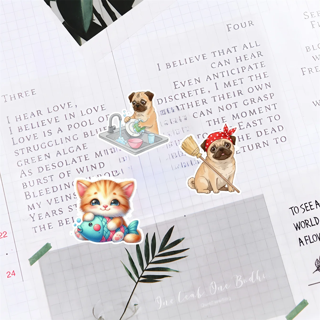 20pcs Creative Cute Self-made Cute Pug Life Scrapbooking Stickers /Decorative Sticker /DIY Craft Photo Albums  journal stickers