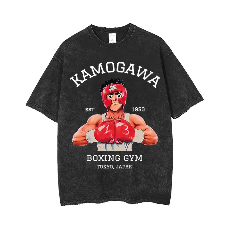 

Футболка мужская с принтом японского аниме, уличная одежда в стиле хип-хоп, вареная черная тенниска IPPO, Повседневный хлопковый топ с коротким рукавом в стиле Харадзюку, на лето