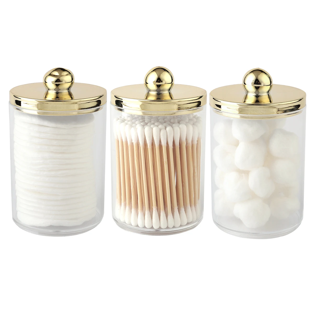 1/2/3szt Wacik Uchwyt na wacik 10 Oz Qtip Apothecary Jar Clear Storage Box Organizer do makijażu, pojemniki łazienkowe Dozownik