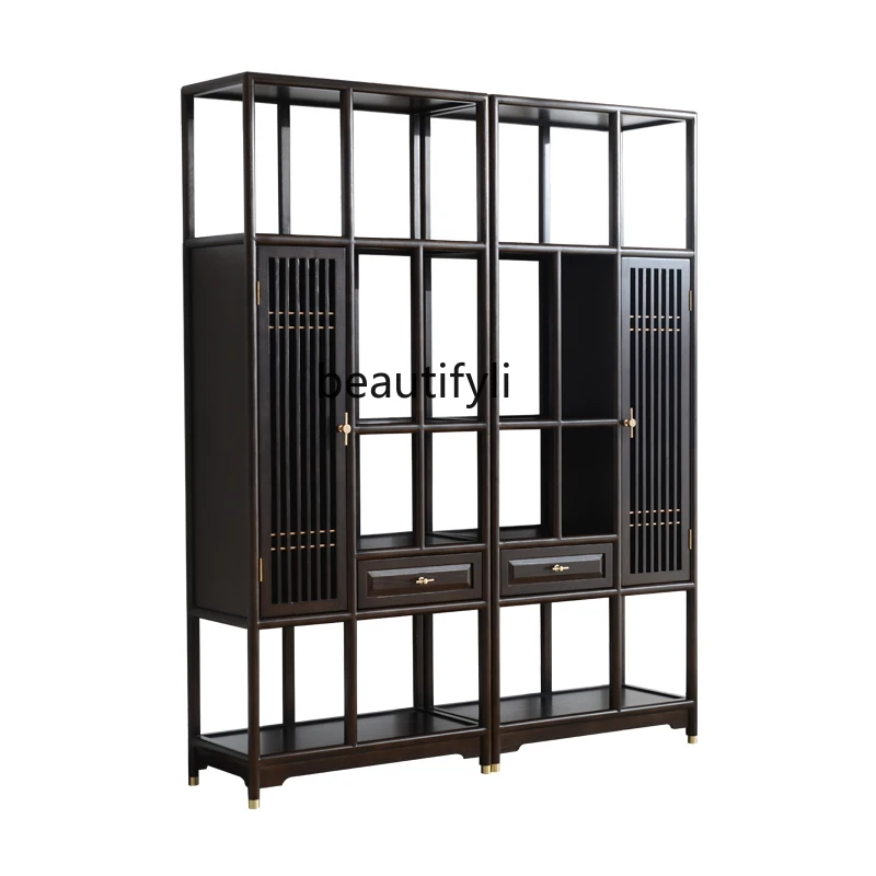 

New Chinese solid wood bookcase Bogu rack, tea shelf, Duobao Pavilion storage display rack