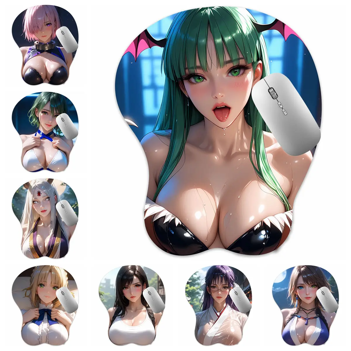 

3D коврик для мыши Oppai Коврик для мыши Yuna / Tifa / Tamaki / Sabre / Kaguya / Morrigan / Mashu Breast Gaming Wrist Rest Boobpad
