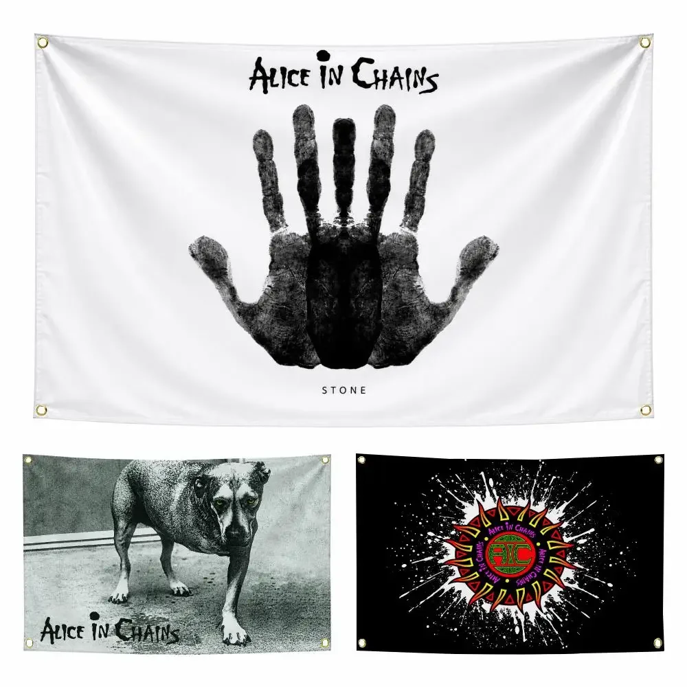 Band A-Alice in Chains Flags Personalized Flag Room Dorm Camping Picnic Garage Bar Indoor Outdoor Wall Decor