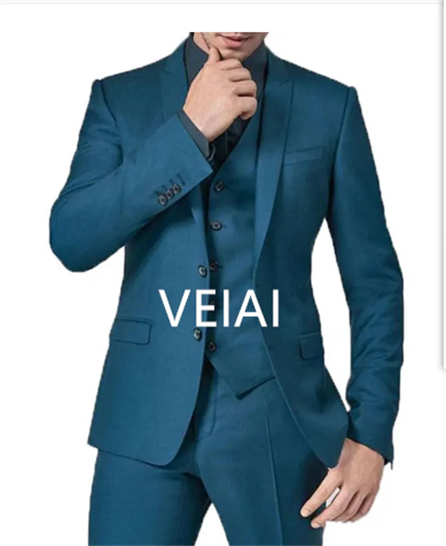 

CustomizedSlim Boyfriend Suits for Men 3 Piece Peaked Lapel Wedding Groom Tuxedos Man Fashion Clothes Set Jacket Vest with