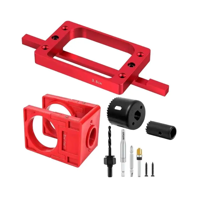 652F Fixed Size Door Hinge Jig for Door and Jamb Aluminum Door Hinge Template for Router Mortise Jig Square Corner Hinge