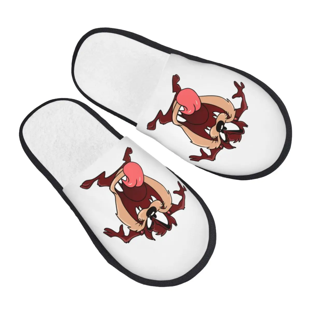 Custom Tasmanian Devil House Slippers Women Soft Memory Foam Taz Cartoon Anime Slip On Spa Slipper Shoes