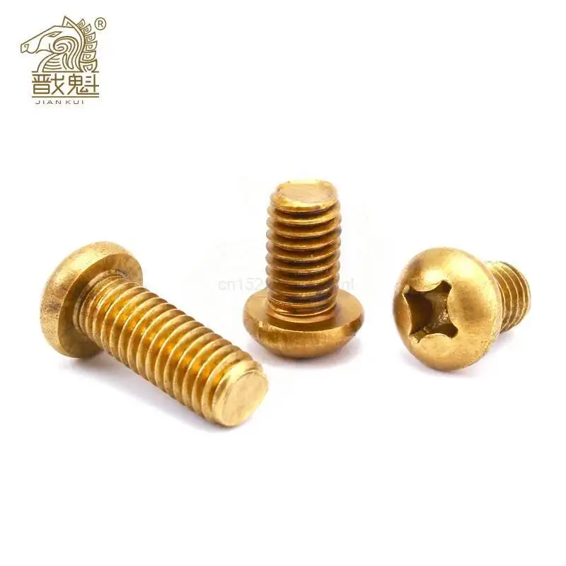 GB818 [M2 M2.5 M3 M4 M5 M6] Copper Machine Screws Phillips Machine Pan Head Brass Screws DIN7985