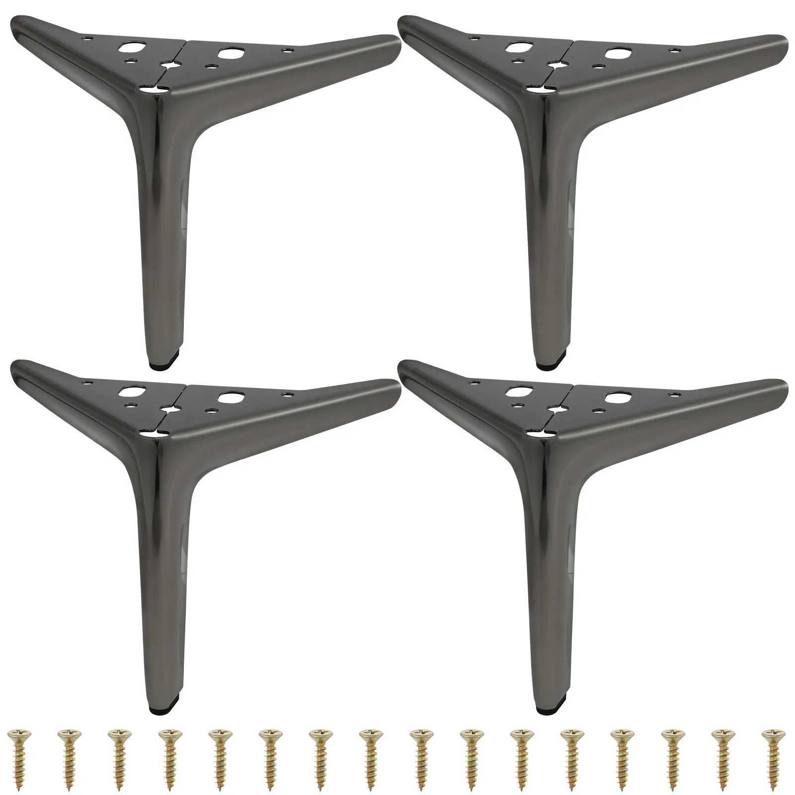 4PCS Metal Furniture Leg 6 Inch Triangle Sofa Feet Couch Chair Feet Cabinet Chair Leg with Screws for Furniture Sofa Couch Table