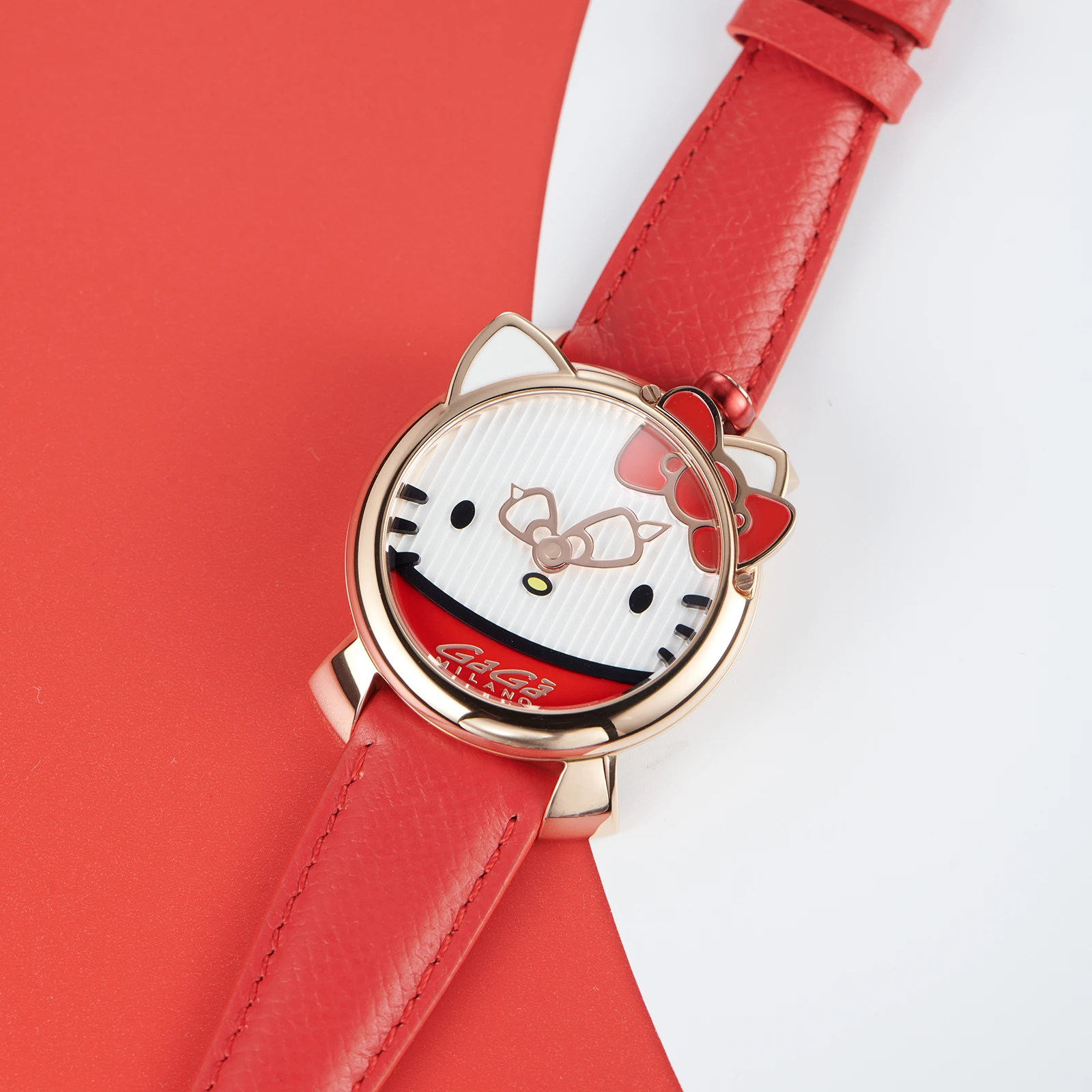 ساعة GaGa النسائية ذات الاتصال الهاتفي الأبيض والذهبي الوردي، ساعة أنيقة بحركة كوارتز سويسرية لطيفة