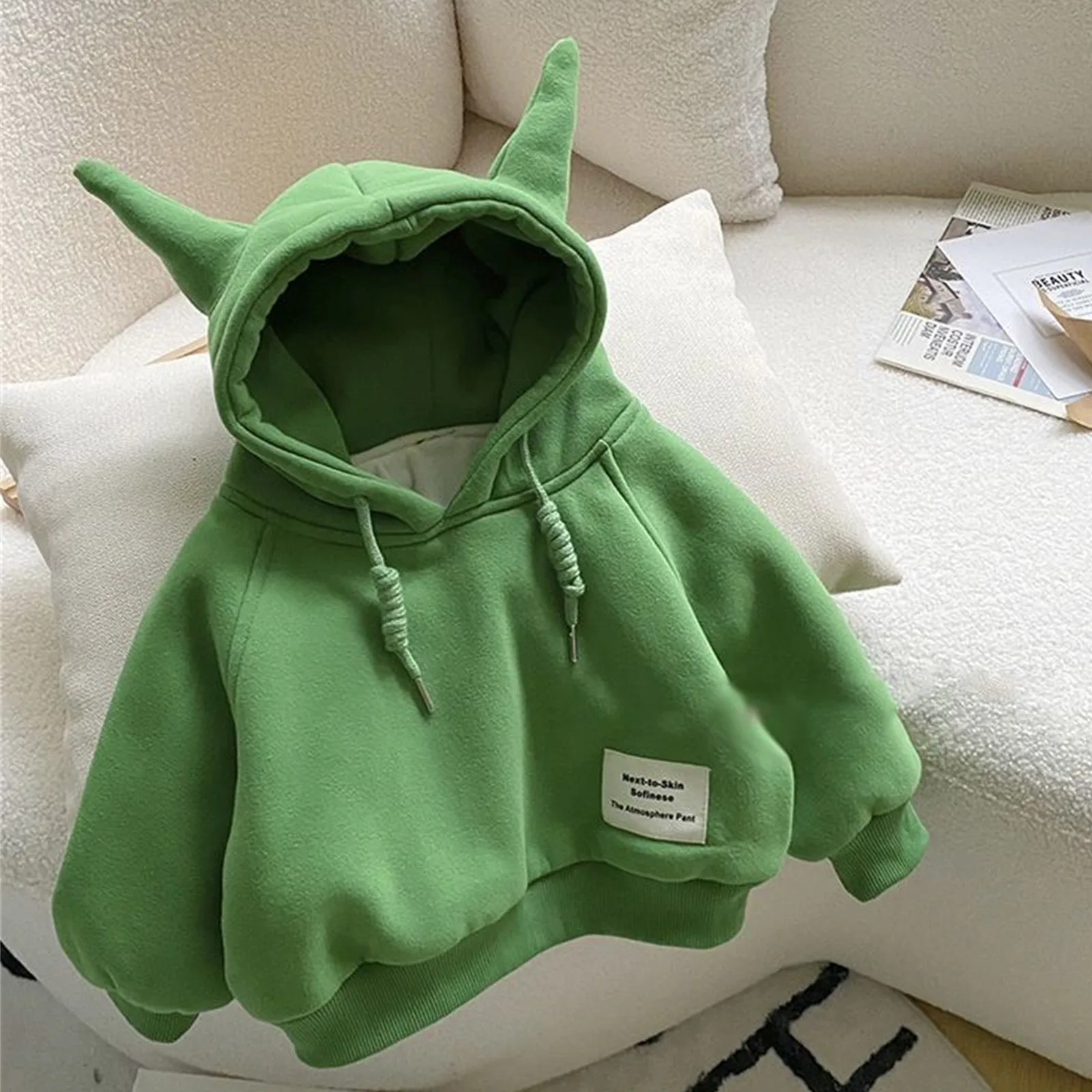 

Fleece Jacket 2t Toddler Kids Baby Boys Girls Solid Long Sleeve 3d Cartoon Ears Hooded Fleece Lined Winter Warm Pullover Tops