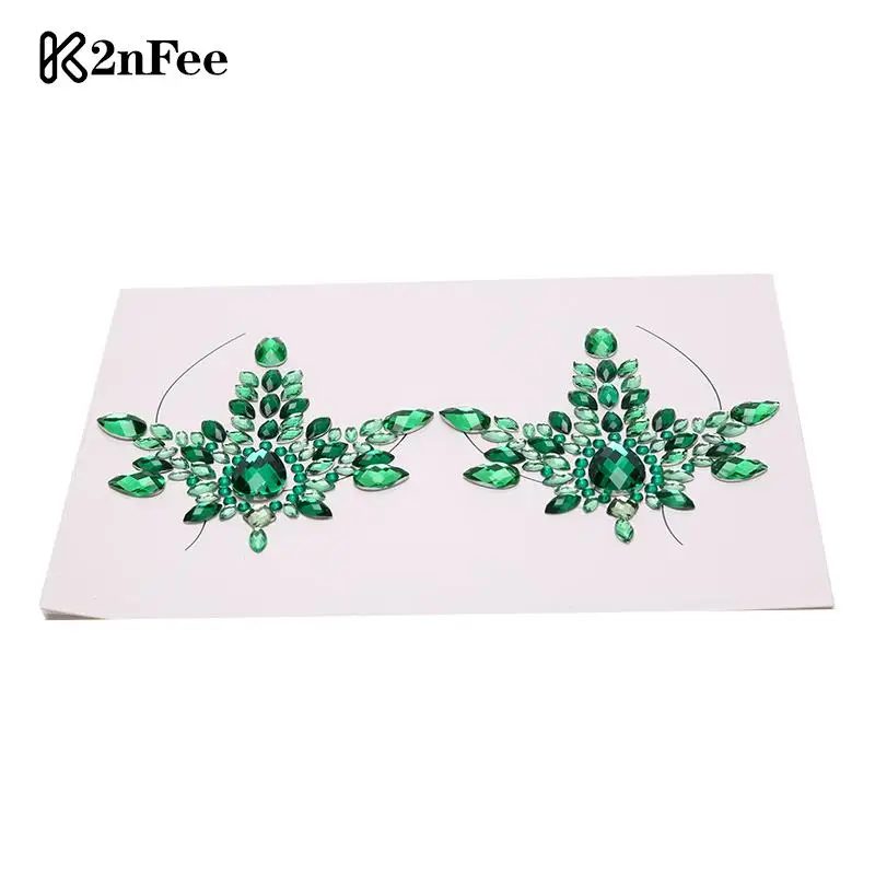 Bra Pad Stickers Shiny Nipple Cover Crystal Bra Stickers Adhesive Diamond Beads Breast Pasties Tattoo Sticker Bra Accessories