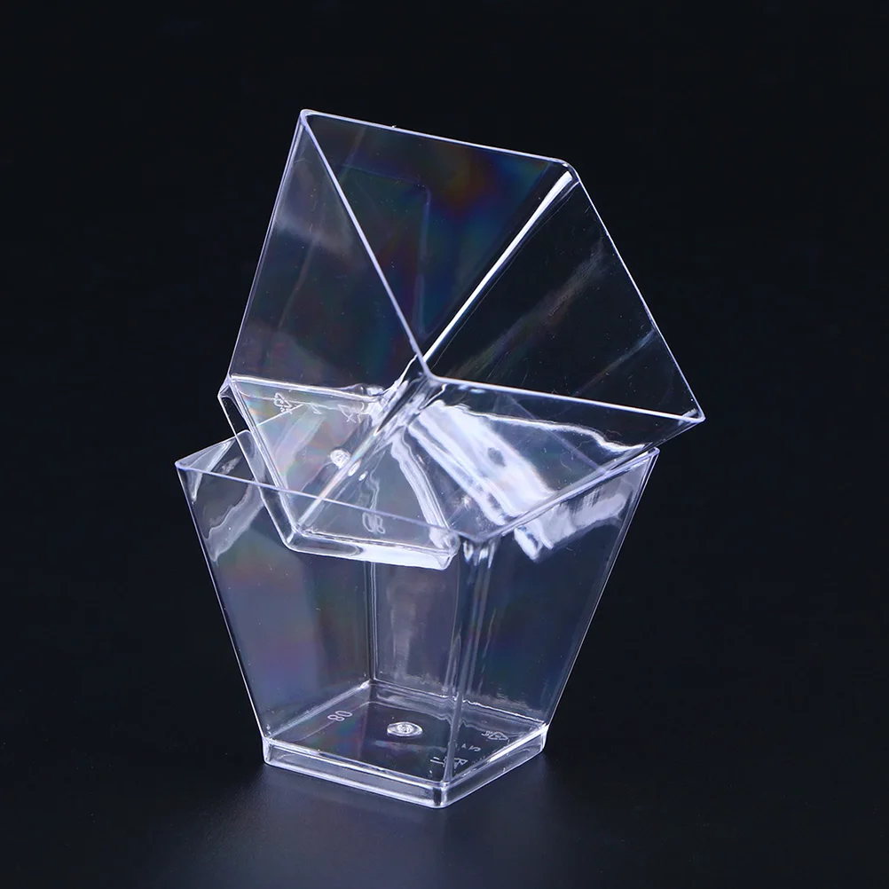 

150pcs Dessert Cups Reusable Plastic Jelly Mousse Pudding Containers Clear Food Grade Freezable Disposable Cups for Weddings
