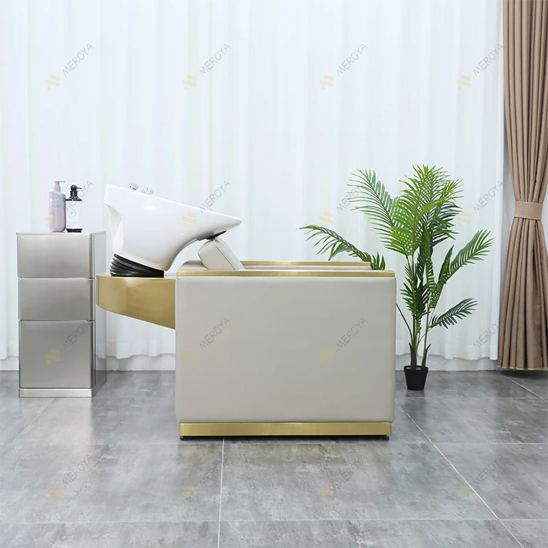 Luxury Reclining Head Spa Washing Chair Modern Salon Furniture Barbershop Hair Shampoo Chair for Sale