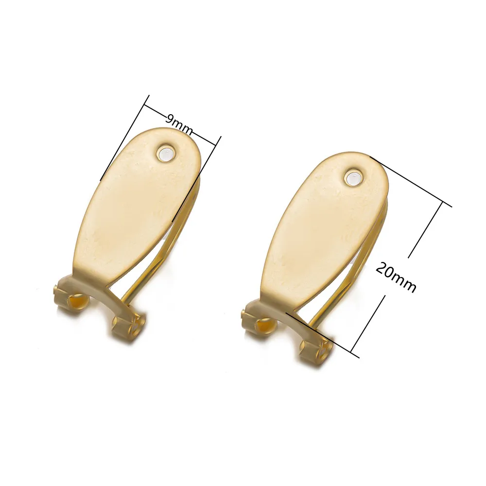 10pcs Gold Copper Ear Clip Earrings Blank Base Setting Fit 9x20mm For DIY Components Finding Jewelry Making Supplies Accessories