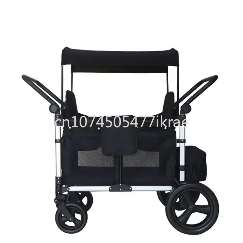 4 Four Seaters Quad Wagon Trolleys Foldable Kids Stroller Wagon Portable Folding Baby Wagon Stroller