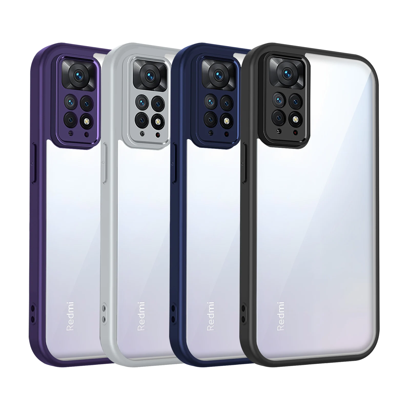 EUCAGR Für Xiaomi Redmi Note 11 Pro 4G 5G Hülle Luftpolster Silikon Bumper Matte Rückseite Harte Handyhülle für Redmi Note 11Pro