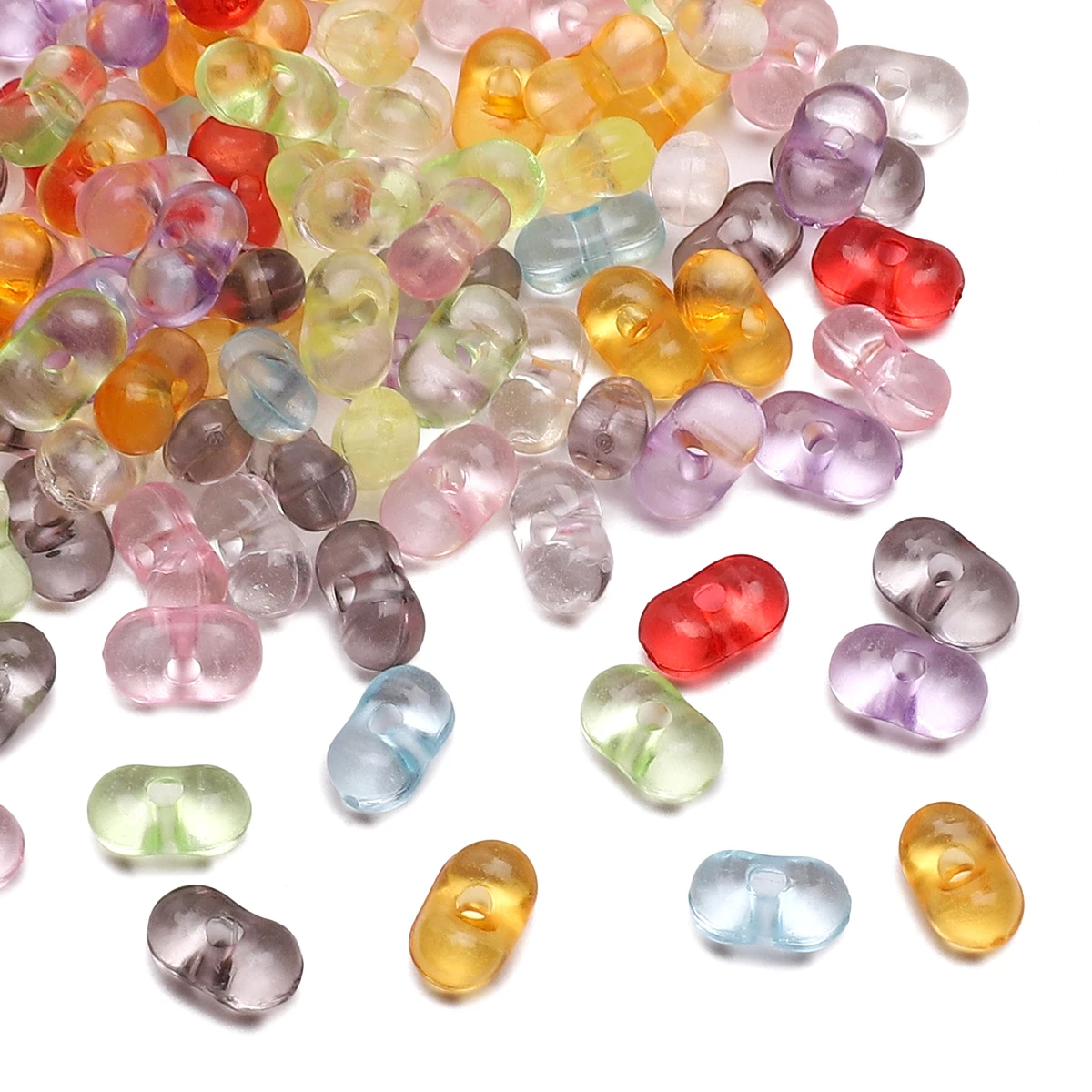 100Pcs/Lot Multi Color Transparent Peanut Acrylic Beads Spacer Loose Beads For Jewelry Making Diy Bracelets Necklace Accessories