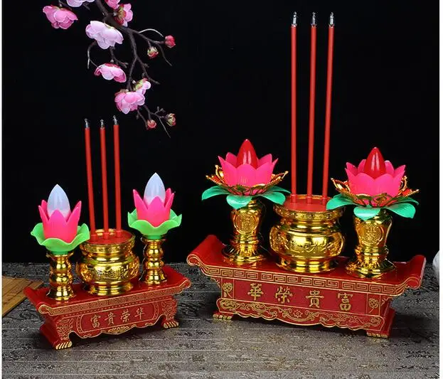 Lotus Lantern Fugui Buddha Bodhisattva Provides Lamp Electric Incense Burner Electric Electric Candle Incense Plug-in lanterns c