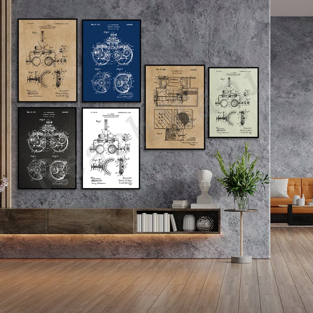 Optometry, patent printing, optometrist gifts, medical art, optician medical tools blueprint poster, optical patent printing
