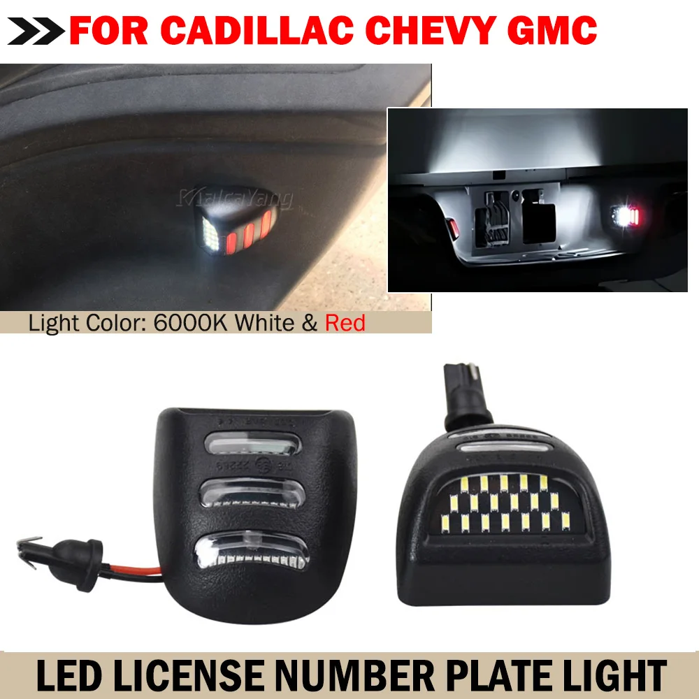 2 Luces LED para Placa de Matrícula de Coche para Chevy Suburban 1500 2500 Tahoe GMC Sierra 1500 HD 2500 HD 3500 Yukon XL 1500 2500