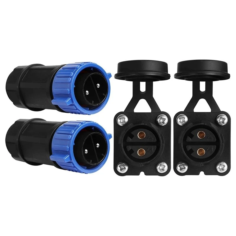 Waterproof Trolling Motor Plug 2 Pack 12V/24V/36V/48V For Down Riggers/Fishing Reels DC Power Connectors For Marine Boats