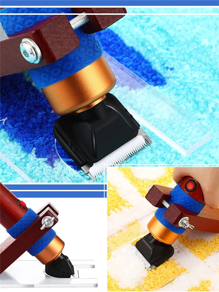 200W Tufting Rug Trimmer Machine DIY Tufting Gun Scissors Adjustable Shearing Guide For DIY Carving Rug Tufting Rug Making Tool