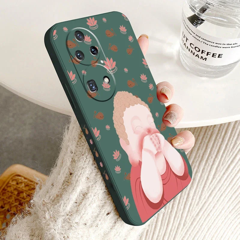 Силиконовый мягкий чехол Smile Happy Buddha для Huawei P50 P40 P30 P20 P10 Pro Plus Lite