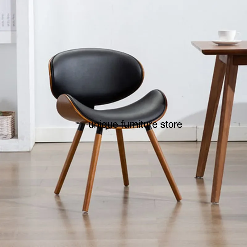 

Gaming Kitchen Chair European Modern Simple Luxury Chair Back Space Saving Practical Solid Wood Dining Nordic Furniture XF116YH