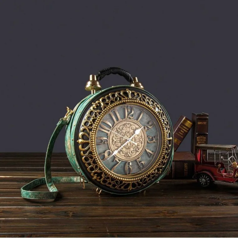 الإبداعية حقيبة ساعة العمل الحقيقية للنساء ساعة حقيقية حقيبة كتف ريترو بولي Leather حقائب جلدية كروسبودي الإناث B