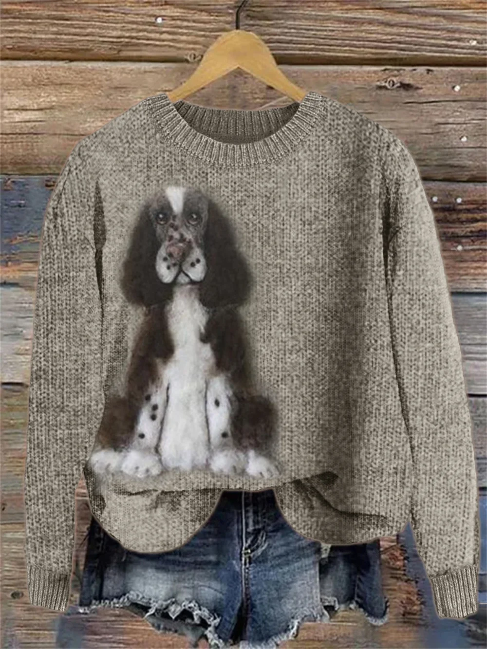 Moletom gola redonda com emenda listrada, tecido fino de agulha masculino e feminino, impressão digital 3D, comércio exterior, Top Wo, 2024
